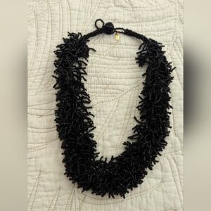 Kenneth Jay Lane black seed bead necklace